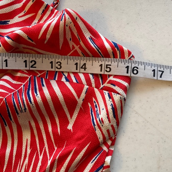 Cupshe Red and Blue Leaf Print Maxi Slip Dress - Picture 8 of 12